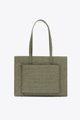 The Work Tote in Olive Croc