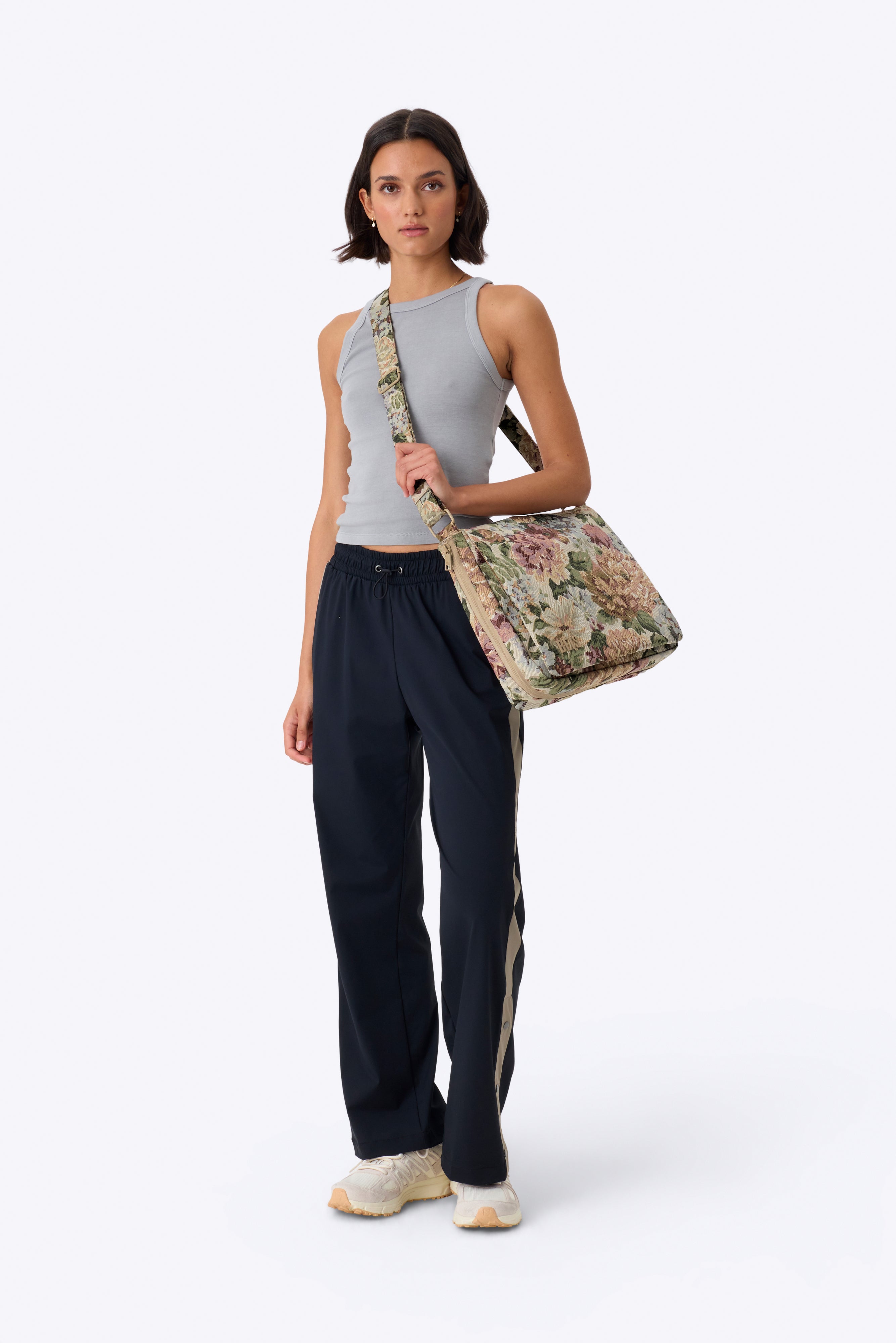 The Expandable Messenger Tote in Vintage Floral
