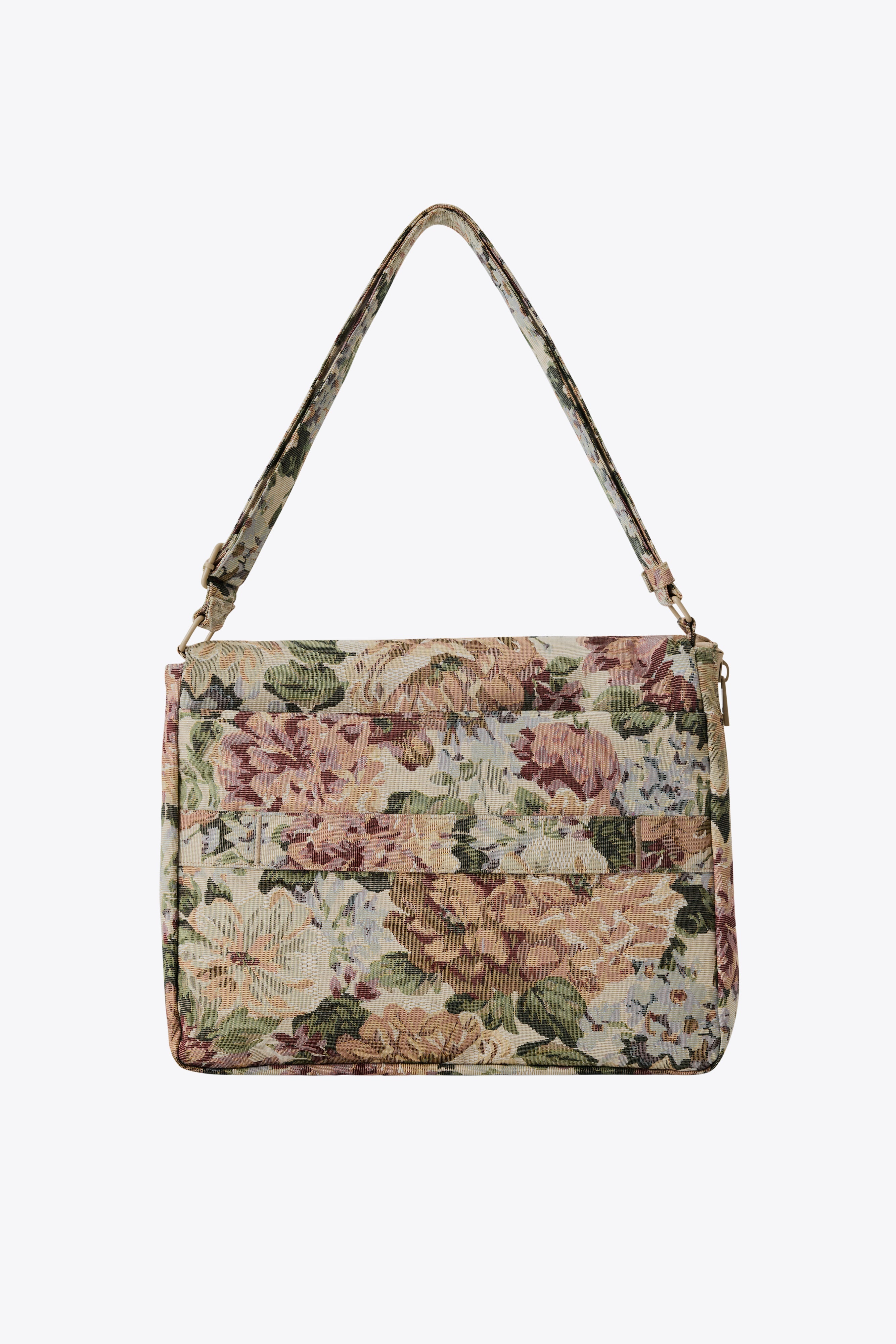 The Expandable Messenger Tote in Vintage Floral