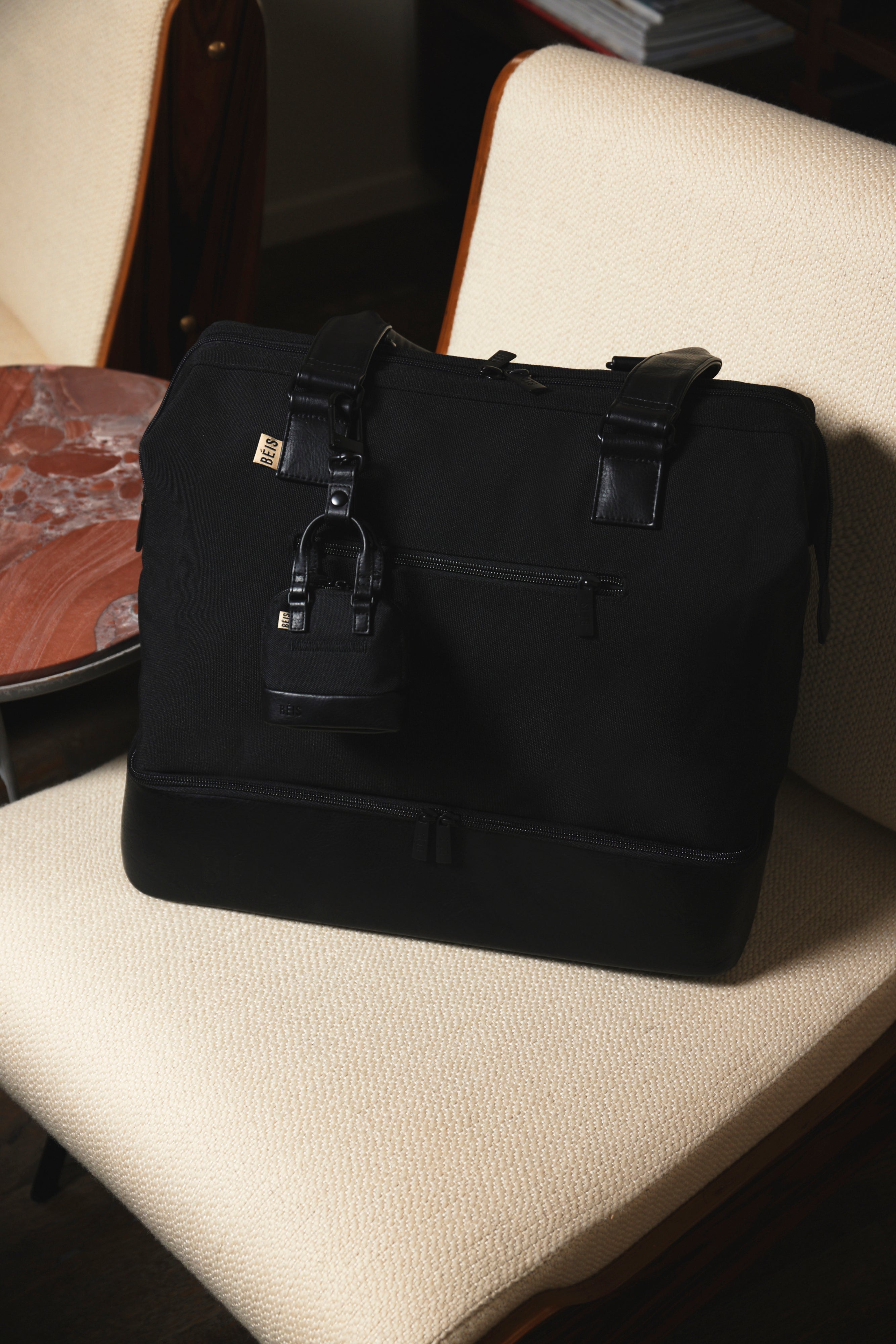 The Micro Weekender Charm in Black