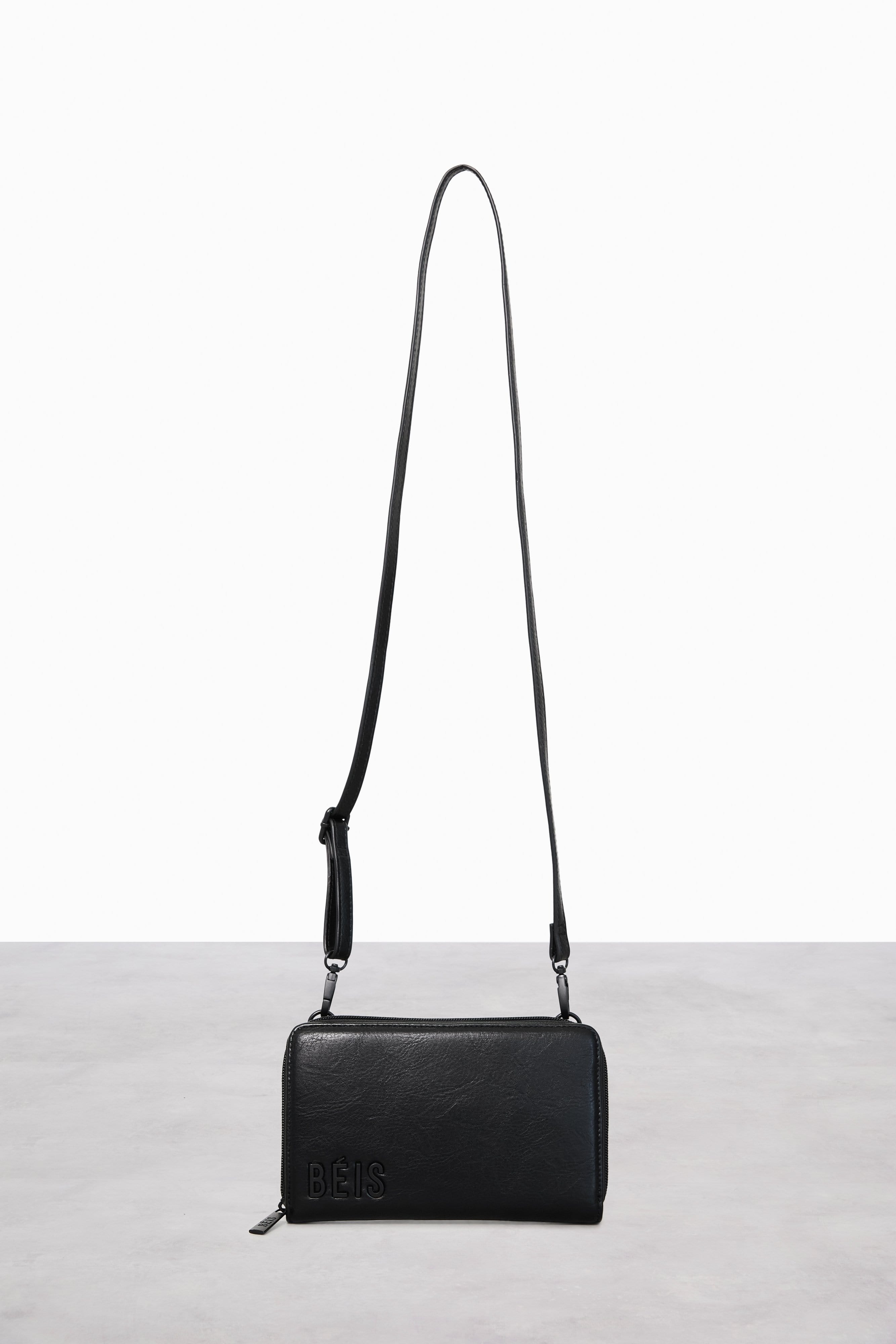 Travel Wallet Black Front Strap